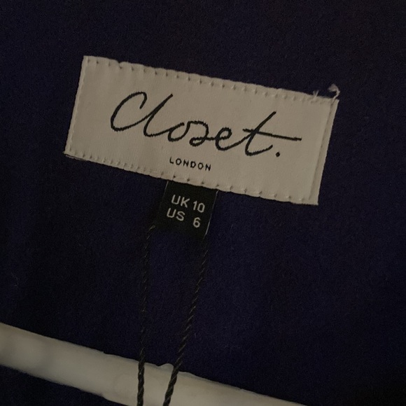 closet London purple wool coat dress size 6 new with tags - Picture 6 of 10